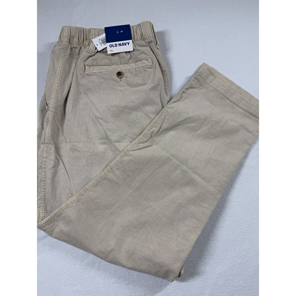 Old Navy Men's Beige Chino Pants Cotton Twill Straight Leg 38" Waist Pockets 416
